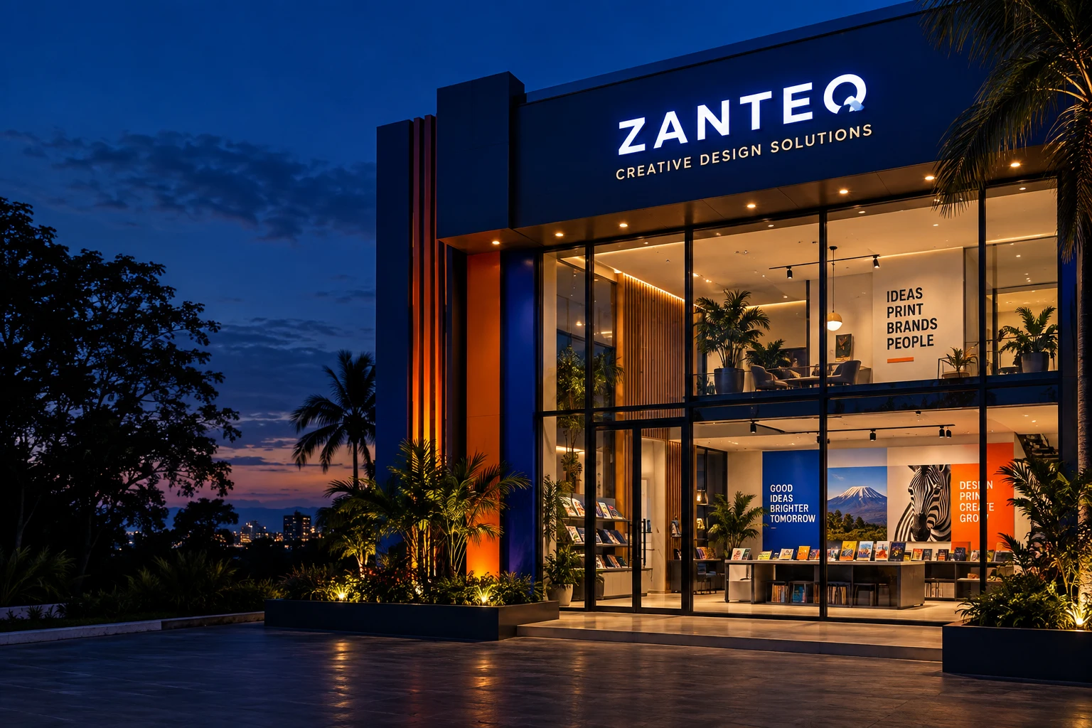 Illustrative Zanteq studio storefront concept